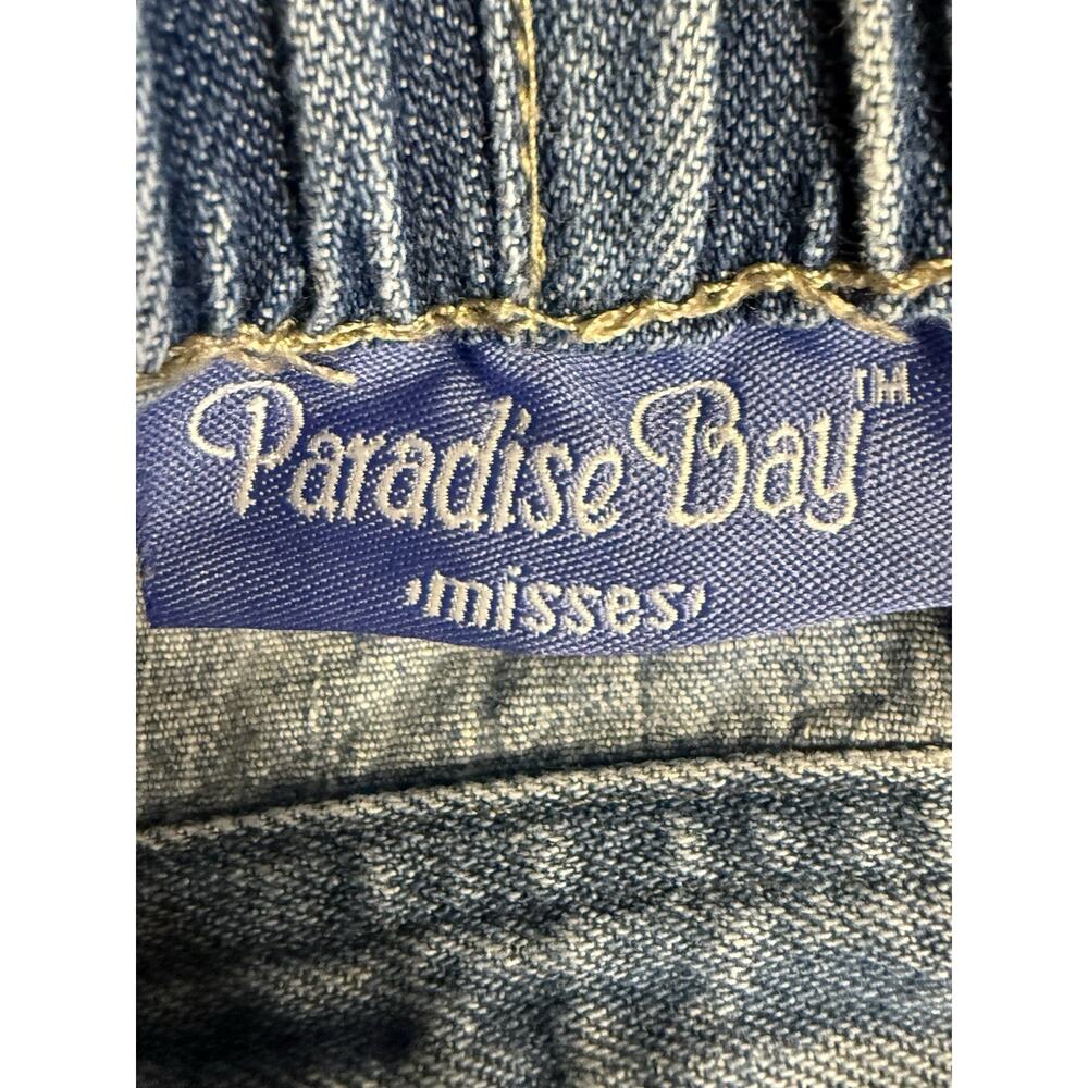 Paradise Bay Denim Capri Pants Women Size 16 Light Wash Pull On Elastic Waist - Picture 6 of 11